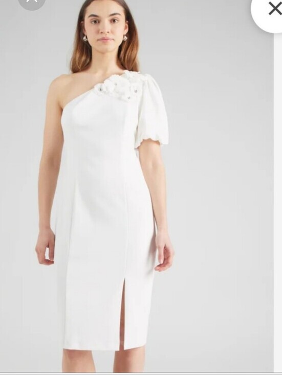Eliza J Dresses & Skirts - NWT Adrianna Papell Ivory 3D Floral One Shoulder Crepe Dress Size 16 $179 NWT